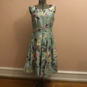 Cotton printed fit and flare dress